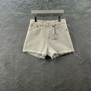 NWT Zara white jean shorts raw hem size 4
